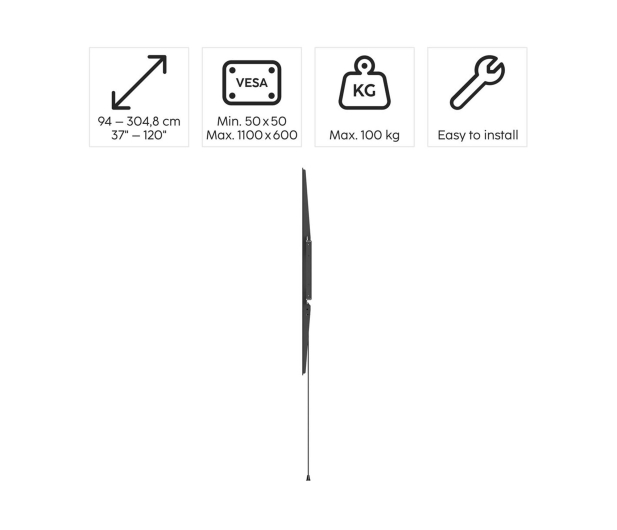 Hama Uchwyt LCD/LED VESA 1100x600 FIX XL 120" - 1516971 - zdjęcie 4